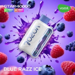 Buy Vozol 40k Puffs Blue Razz Ice sweet and sour tangy blue raspberry arctic menthol chill pod.