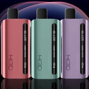 HQD Glaze 12k Puffs disposable vape with smart LED indicator screen available at US Vape UAE