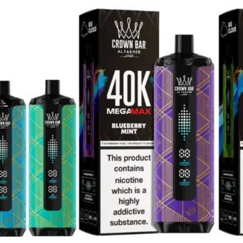 Al Fakher Crown Bar 40K Dubai disposable shisha vape with dual smart screen display