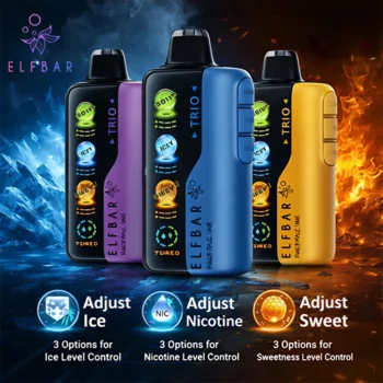 Elf Bar Trio 40000 Puffs Disposable Vape featuring adjustable ice, nicotine, and sweetness controls available on Usvapeuae.com.