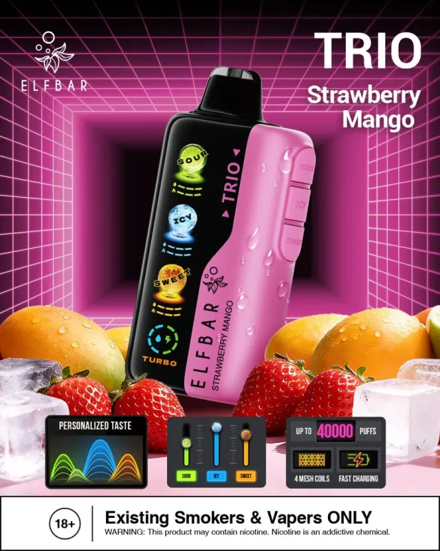 buy-elf-bar-40k-puffs-strawberry-mango-vape-dubai Buy Elf Bar 40k Puffs Strawberry Mango flavor disposable vape with quad mesh coils.