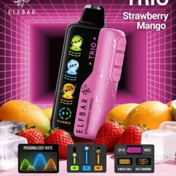 Elf Bar Trio 40000 Puffs Strawberry Mango flavor disposable vape