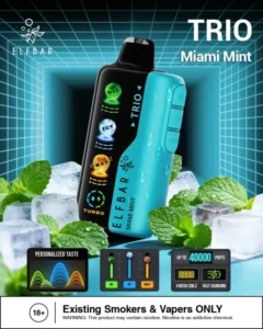 Elf Bar Trio 40000 Puffs Miami Mint fresh flavor vape