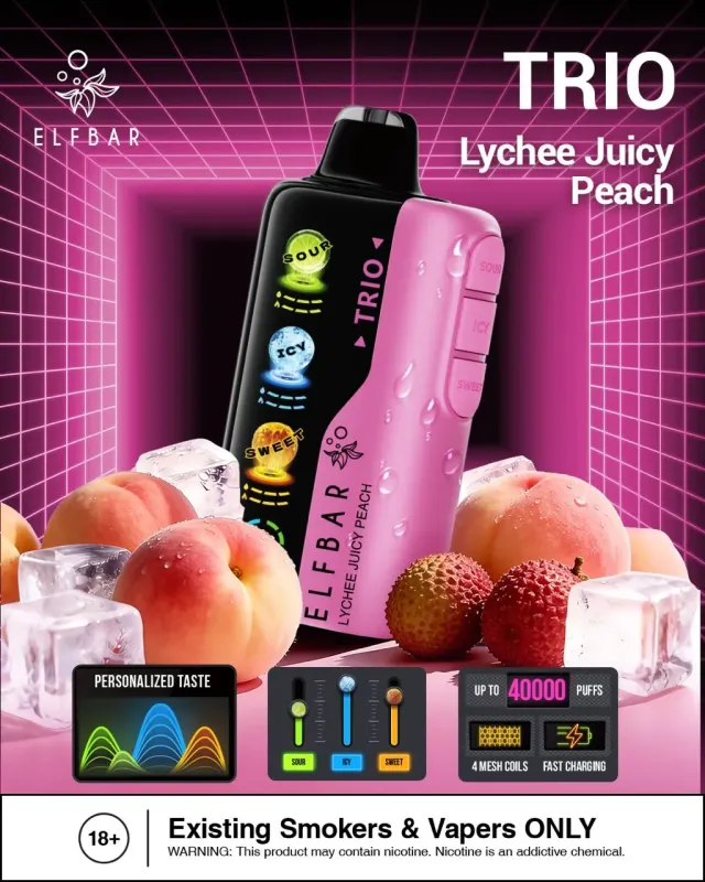 buy-elf-bar-40k-puffs-lychee-juicy-peach-vape-uae Buy Elf Bar 40k Puffs Lychee Juicy Peach exotic blend device with personalized taste control settings.