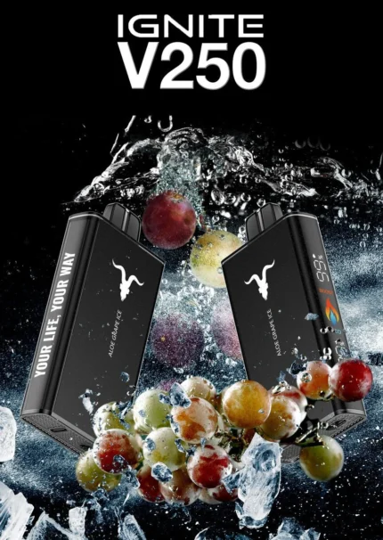 Ignite V250 25000 Puffs Aloe Grape flavor disposable vape