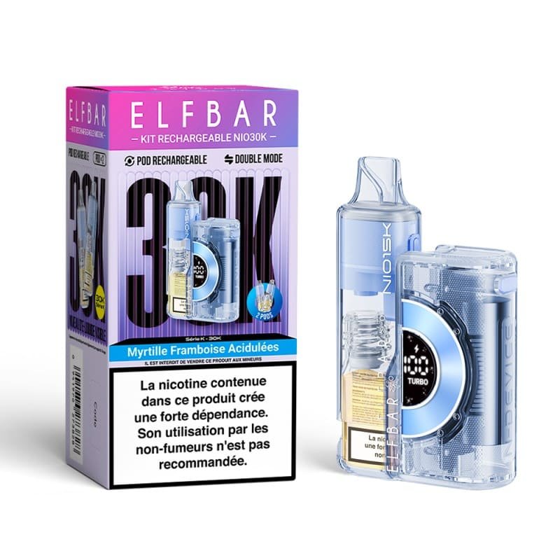 kit-puff-elfbar-nio30k-20mg-myrtille-framboise-acidulees-5 Elf Bar 30K Dubai Sour Blueberry Raspberry flavor NIO30K vape kit