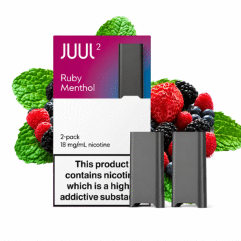 JUUL Ruby Menthol pods 2-pack premium mint berry 18mg nicotine JUUL 2 compatible pods