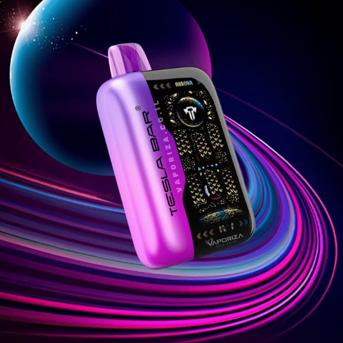 tesla_bar_50k_puffs Tesla Bar 50K Dubai smart screen disposable vape with animated galaxy console