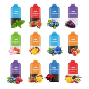 Tugboat Super 12k Puffs Variable Disposable Vape flavor lineup array available at US Vape UAE.